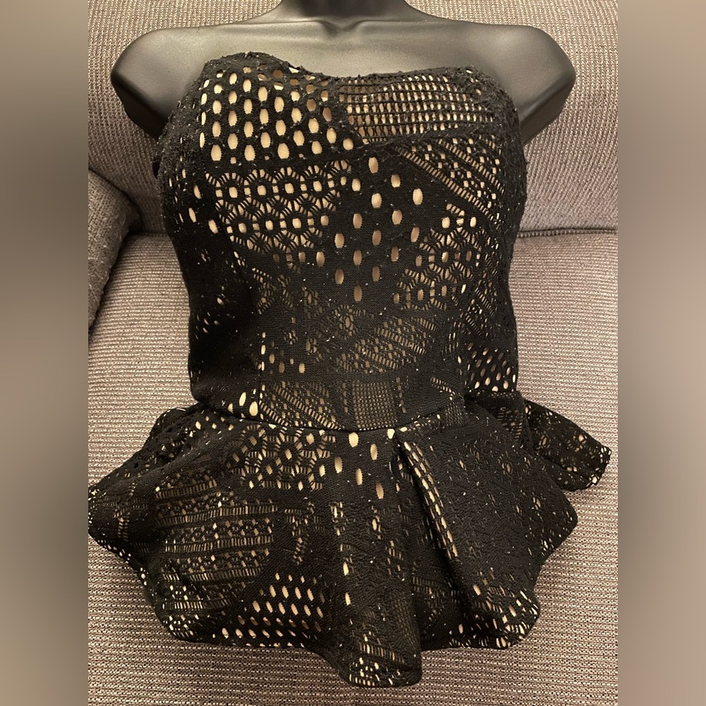 Lined Peplum Halter Top. Womens sz M